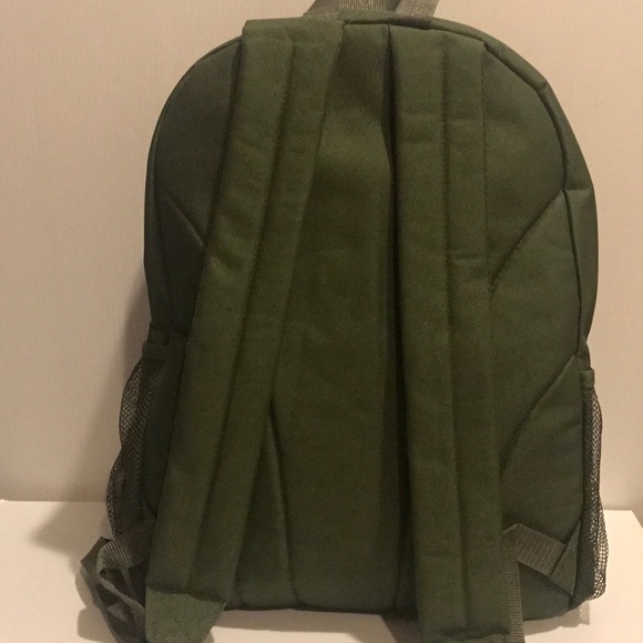 Olive dark green Basic school backpack - Picture 3 of 4
